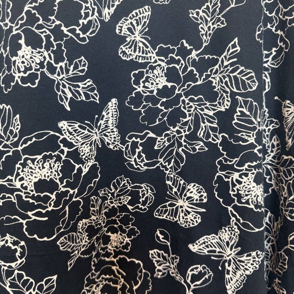 J Jill Floral‎ Casual Top Size 4X Layered Butterfly Stretch Comfort Relax Travel - Picture 7 of 12